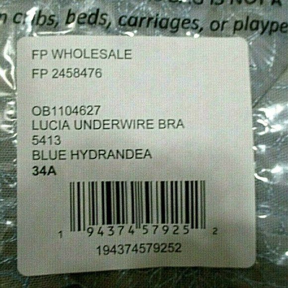 Free People Lucia Underwire Bra Blue Hydrangea 34A - Picture 6 of 9